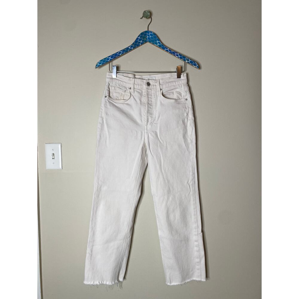 FRANK & EILEEN Monaghan Cream Italian Vintage Denim High Rise Straight Leg 27 - Picture 11 of 11